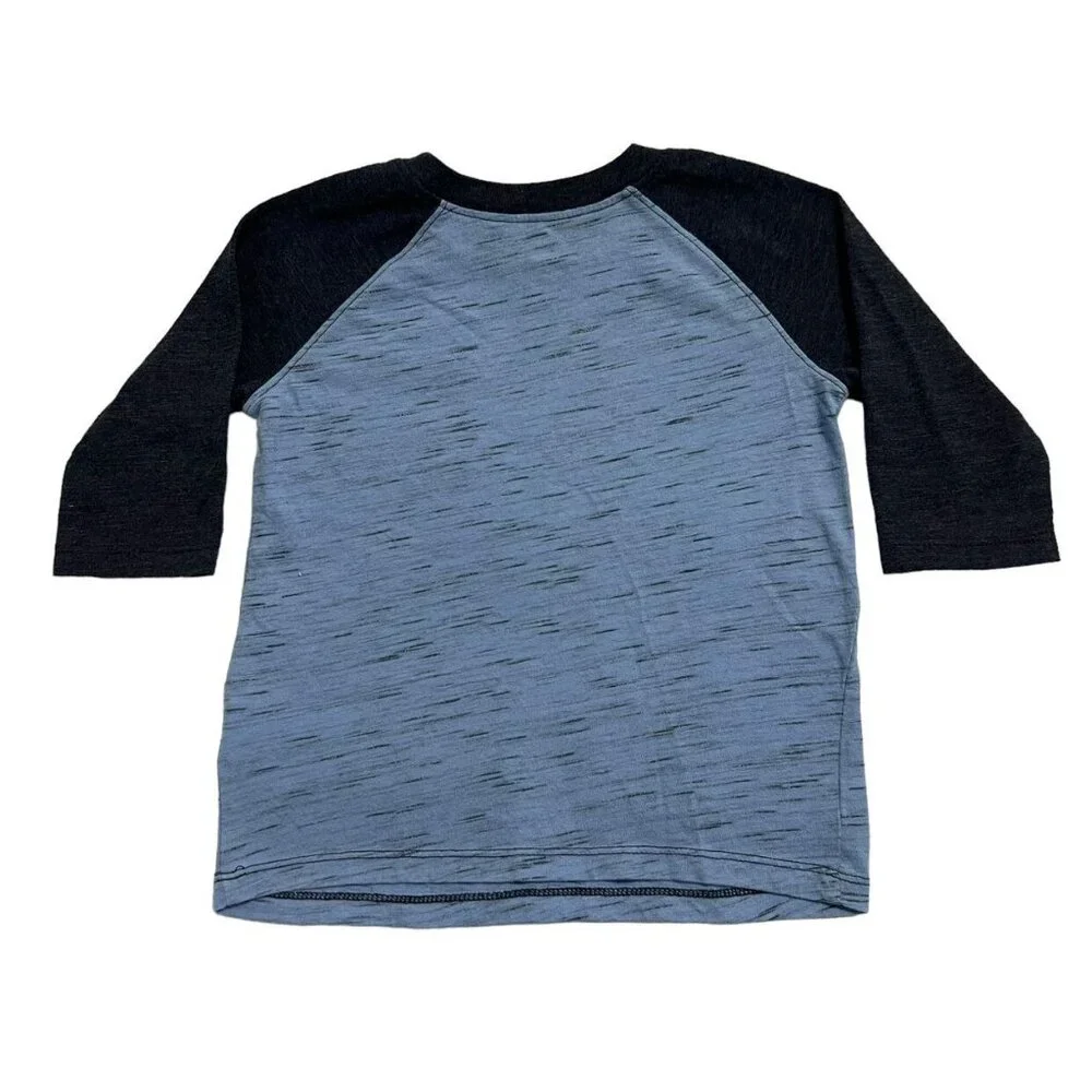 Old Navy 2T Blue & Navy Raglan Pocket Tee Shirt